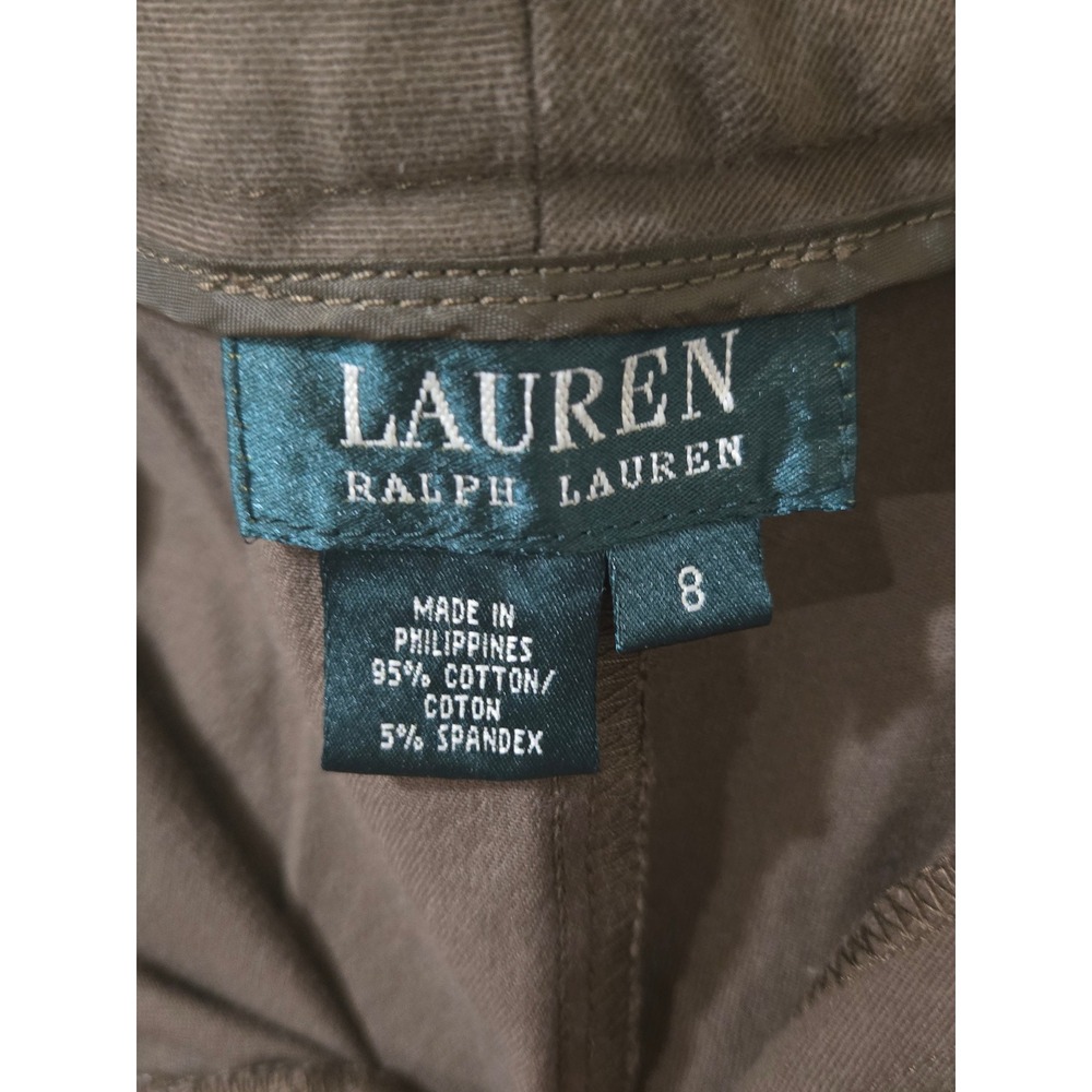 Lauren Ralph Lauren Womens Brown Straight Leg Stretch Cotton Trousers Size 8 - Picture 5 of 6